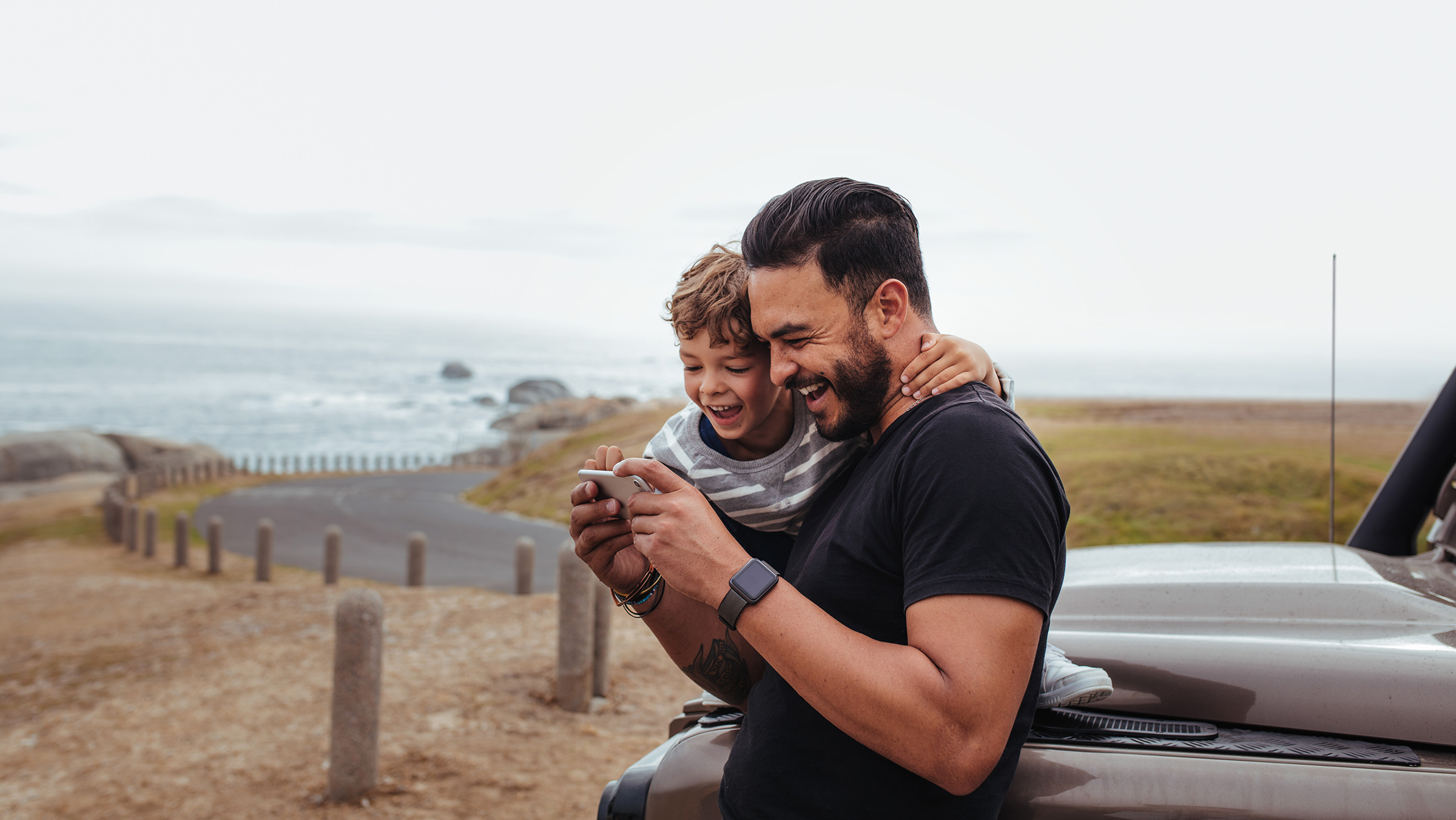 Roadtrip father and son